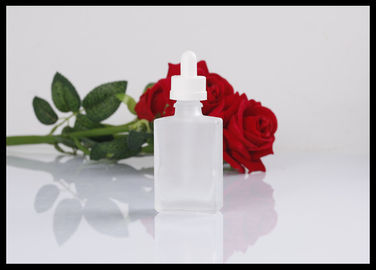 Κίνα Άσπρα παγωμένα τετραγωνικά ηλέκτρινα μπουκάλια γυαλιού, Resealable τετραγωνικά Dropper γυαλιού μπουκάλια προμηθευτής