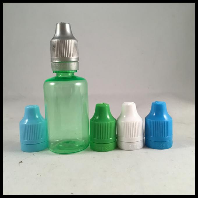30ml πράσινα πλαστικά Dropper της PET μπουκαλιών μπουκάλια πετρελαίου χυμού μπουκαλιών με την ακίνδυνη για τα παιδιά πλαστογράφηση ΚΑΠ