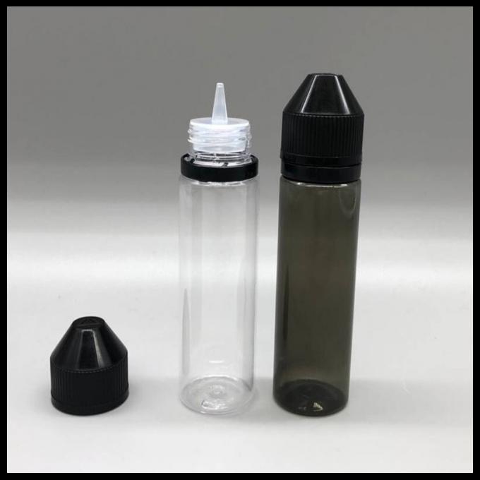 Υγρά μπουκάλια μονοκέρων πλήρωσης Ε, μαύρο διαφανές Dropper 60ml μπουκάλι