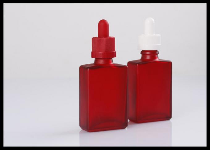 Τετραγωνικό Dropper μπουκαλιών Ε γυαλιού 30ml κόκκινο υγρό μπουκάλι ουσιαστικού πετρελαίου μπουκαλιών